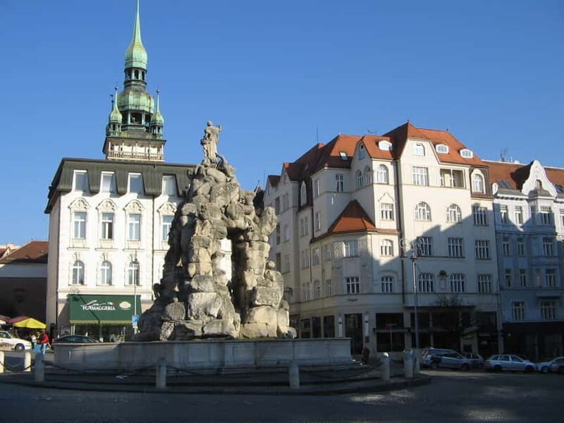 Brno: Historic Downtown Walking Tour - Parnassus Fountain, Reduta Theatre, and the Mozart connection