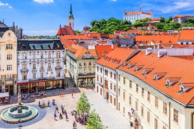 Prague-Budapest One-Way Sightseeing Day Tour - Bratislava Old Town stop: medieval streets plus a castle view