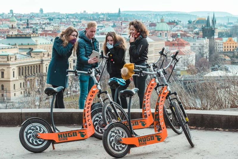 Prague: Fat Tire or Regular Scooter Tour with A Local Guide - Meeting point: hotel Grandior to the first rolling views