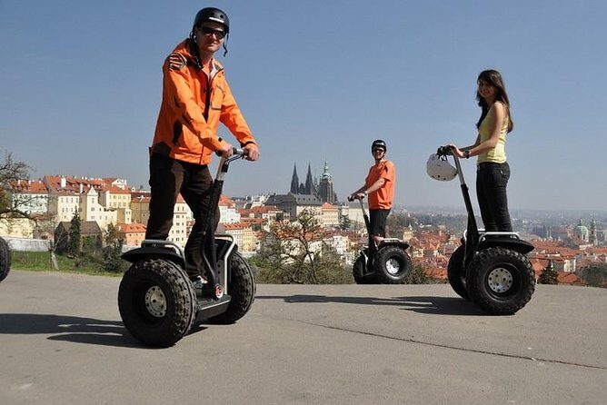Prague Segway Tour with A Local Guide & Hotel Pick Up - The outdoor fitness park, St. Wenceslas Church, and National Theater views