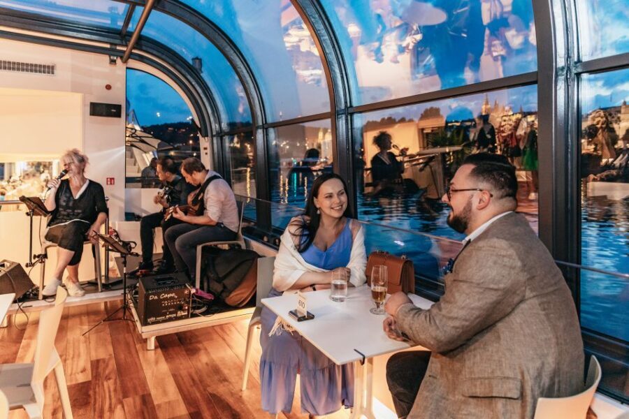 Prague: Sightseeing Dinner Cruise on Open-Top Glass Boat - A glass-top night cruise that makes Prague easier to take in