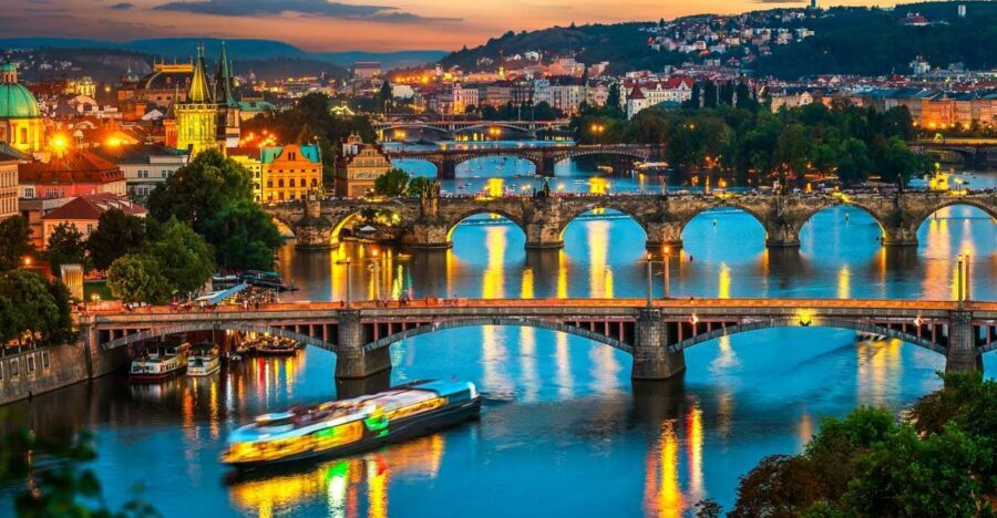 Prague: Vltava River Night Cruise with Buffet - Getting on at Čechův Bridge and settling into the right mindset